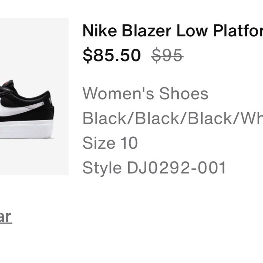 Nike Blazer Low Platform Sneakers - Black and White